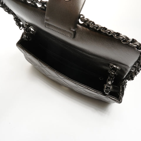 CHANEL Dark Gray Black 16 Series 2012 Flap Bag Chain Luxury Shoulder Bag gray WS25174