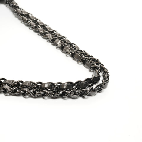 CHANEL Dunkelgrau Schwarz 16 Serie 2012 Flap Bag Chain Luxus Umhängetasche grau WS25174