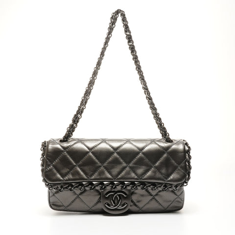 CHANEL Dark Gray Black 16 Series 2012 Flap Bag Chain Luxury Shoulder Bag gray WS25174