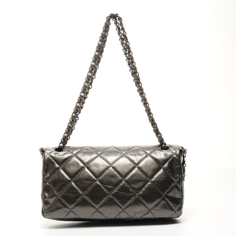 CHANEL Dunkelgrau Schwarz 16 Serie 2012 Flap Bag Chain Luxus Umhängetasche grau WS25174