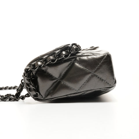 CHANEL Dunkelgrau Schwarz 16 Serie 2012 Flap Bag Chain Luxus Umhängetasche grau WS25174