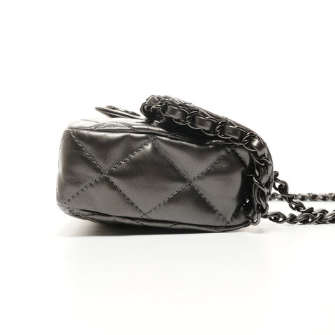 CHANEL Dunkelgrau Schwarz 16 Serie 2012 Flap Bag Chain Luxus Umhängetasche grau WS25174