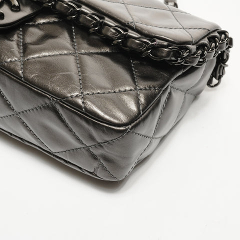 CHANEL Dark Gray Black 16 Series 2012 Flap Bag Chain Luxury Shoulder Bag gray WS25174