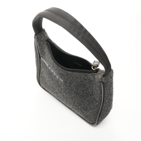 PRADA Sport Wool Hobo Handbag gray WS25175