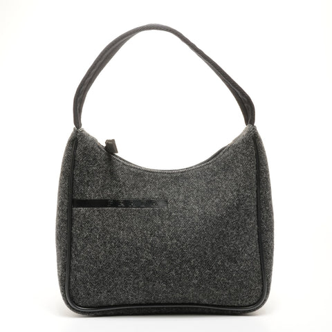 PRADA Sport Wool Hobo Handbag gray WS25175