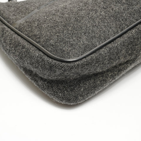 PRADA Sport Wool Hobo Handbag gray WS25175