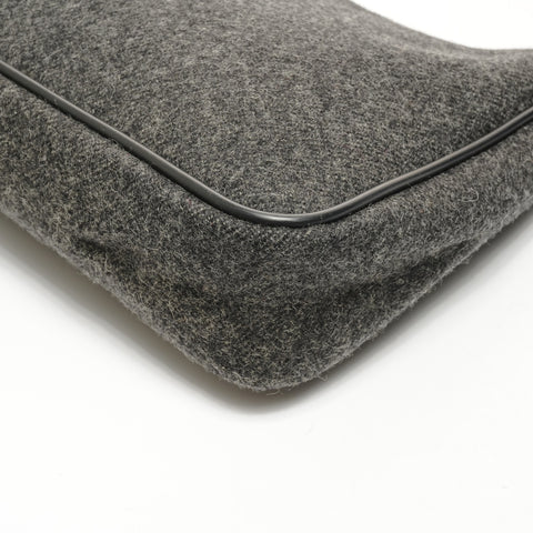 PRADA Sport Wool Hobo Handbag gray WS25175