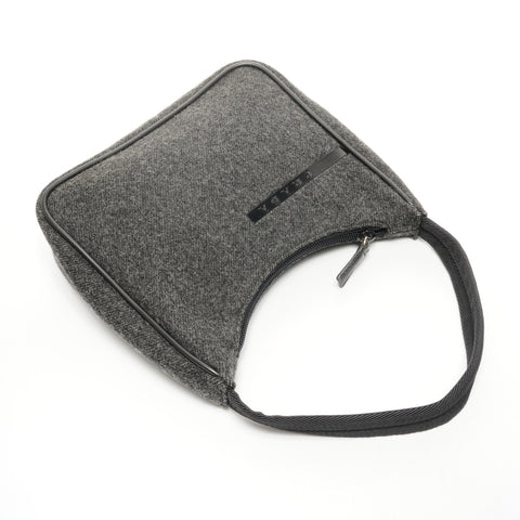 PRADA Sport Wool Hobo Handbag gray WS25175