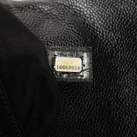 CHANEL No. 16 2012 Caviar Skin COCO Mark Half Moon Chain Wallet Shoulder Bag black WS25176