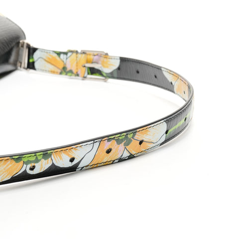 BALENCIAGA Crush L Floral Shoulder Bag black WS25177