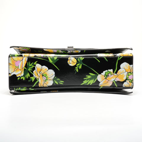 BALENCIAGA Crush L Floral Shoulder Bag black WS25177