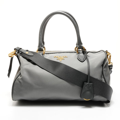 PRADA 2-way nylon Boston bag Shoulder Bag gray WS25178