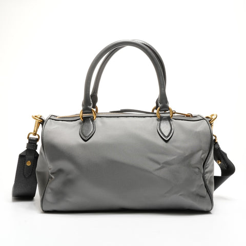 PRADA 2-way nylon Boston bag Shoulder Bag gray WS25178