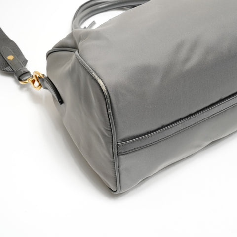 PRADA 2-way nylon Boston bag Shoulder Bag gray WS25178