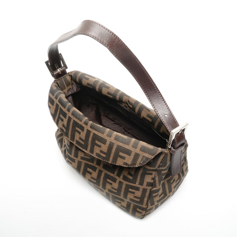 FENDI Zucca Mamma Bucket Canvas Shoulder Bag Brown WS25179