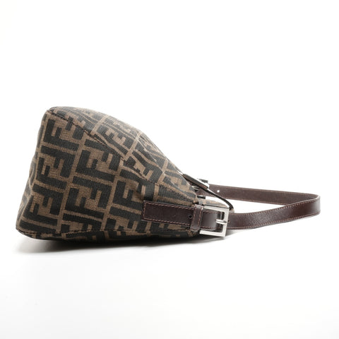 FENDI Zucca Mamma Bucket Canvas Shoulder Bag Brown WS25179