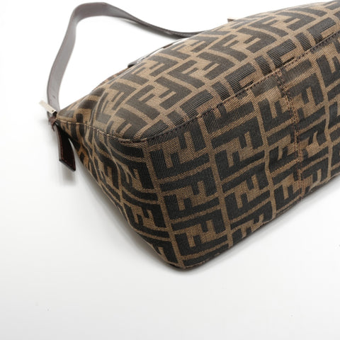 FENDI Zucca Mamma Bucket Canvas Shoulder Bag Brown WS25179