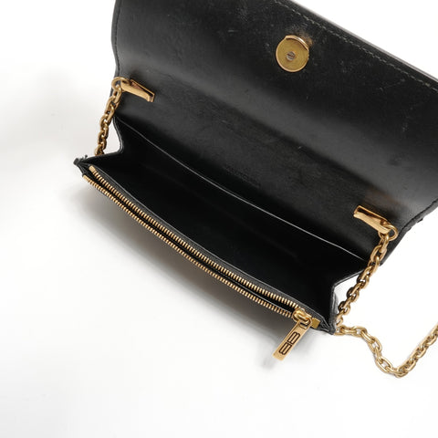 BALENCIAGA Embossed Leather Gossip Small Shoulder Bag black WS25180