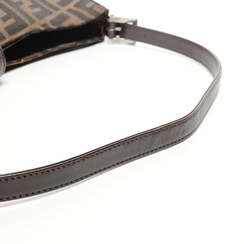FENDI Zucca Mamma Bucket Canvas Shoulder Bag Brown WS25181