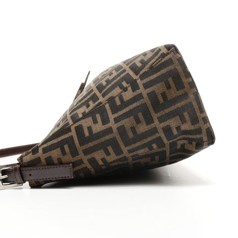 FENDI Zucca Mamma Bucket Canvas Shoulder Bag Brown WS25181