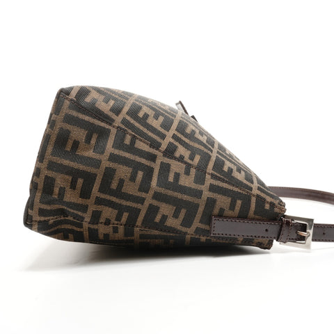 FENDI Zucca Mamma Bucket Canvas Shoulder Bag Brown WS25181