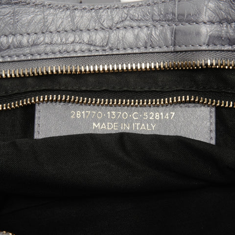 BALENCIAGA Giant Embossed Leather Neo Classic City 2-way Handbag gray WS25182