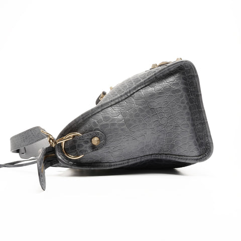 BALENCIAGA Giant Embossed Leather Neo Classic City 2-way Handbag gray WS25182