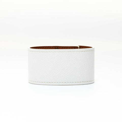 HERMES � R stamped 2014 Kelly Dog bracelet white WS25186