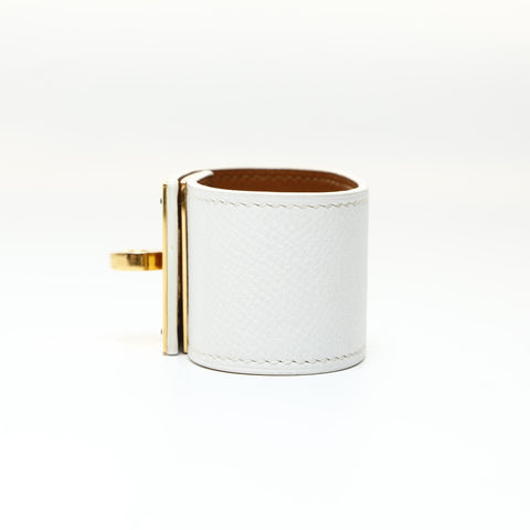 HERMES � R stamped 2014 Kelly Dog bracelet white WS25186