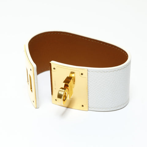 HERMES � R stamped 2014 Kelly Dog bracelet white WS25186