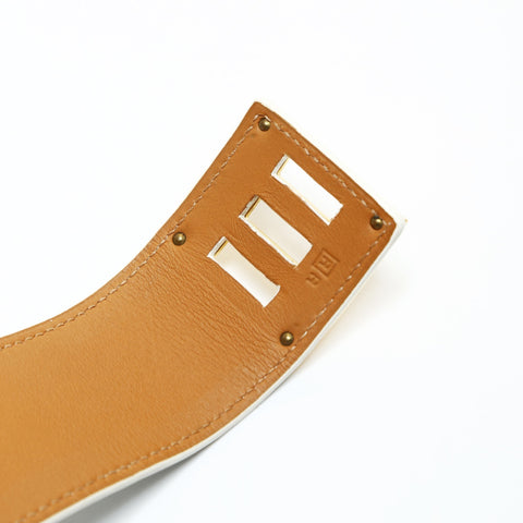 HERMES � R stamped 2014 Kelly Dog bracelet white WS25186