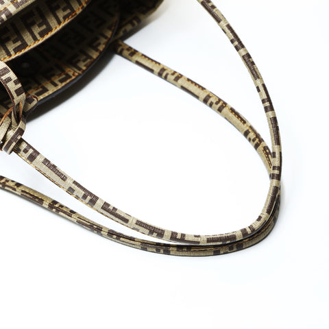 FENDI Zucchino Nylon Shoulder Bag Brown WS25189