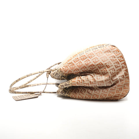 FENDI Zucchino Nylon Shoulder Bag Brown WS25189