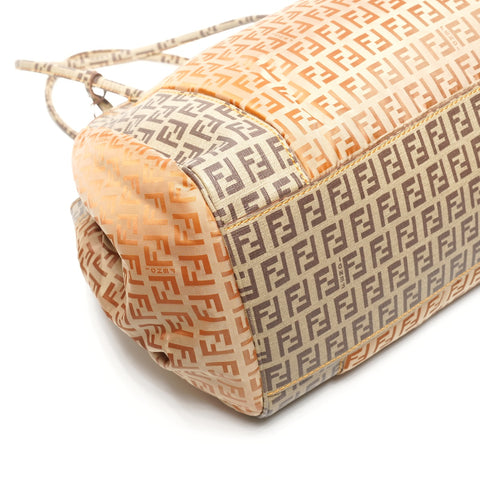 FENDI Zucchino Nylon Shoulder Bag Brown WS25189