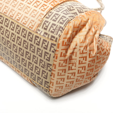 FENDI Zucchino Nylon Shoulder Bag Brown WS25189