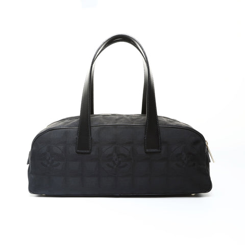 CHANEL No. 9 2004-2005 Nylon New Travel Line Boston Bag Shoulder Bag black WS25190