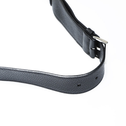 PRADA Leather Triangle Logo Body Bag Shoulder Bag black WS25191