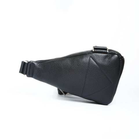 PRADA Leather Triangle Logo Body Bag Shoulder Bag black WS25191