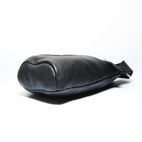 PRADA Leather Triangle Logo Body Bag Shoulder Bag black WS25191