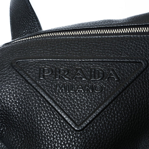 PRADA Leather Triangle Logo Body Bag Shoulder Bag black WS25191