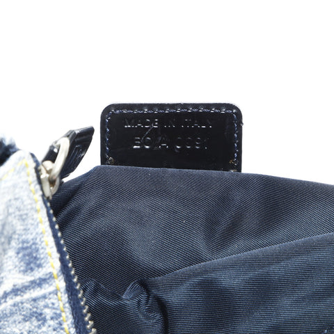 Christian Dior Denim print saddle bag in cotton Shoulder Bag blue WS25195