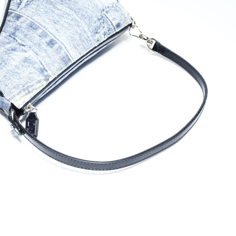 Christian Dior Denim print saddle bag in cotton Shoulder Bag blue WS25195