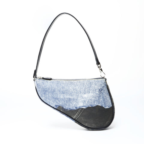 Christian Dior Denim print saddle bag in cotton Shoulder Bag blue WS25195