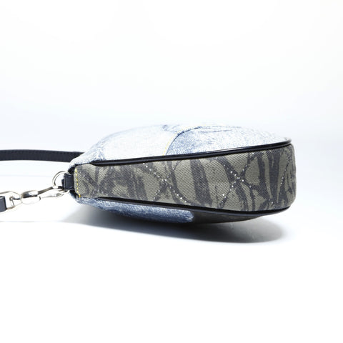 Christian Dior Denim print saddle bag in cotton Shoulder Bag blue WS25195