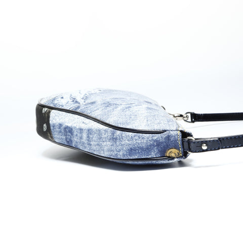 Christian Dior Denim print saddle bag in cotton Shoulder Bag blue WS25195