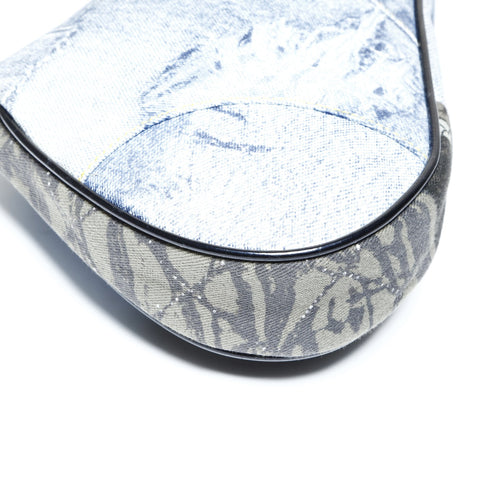 Christian Dior Denim print saddle bag in cotton Shoulder Bag blue WS25195