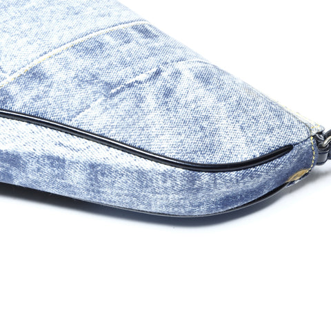 Christian Dior Denim print saddle bag in cotton Shoulder Bag blue WS25195