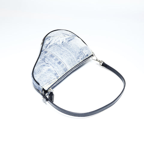 Christian Dior Denim print saddle bag in cotton Shoulder Bag blue WS25195