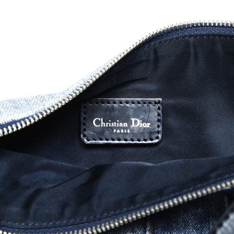 Christian Dior 牛仔印花棉质马鞍包 单肩包 蓝色 WS25195