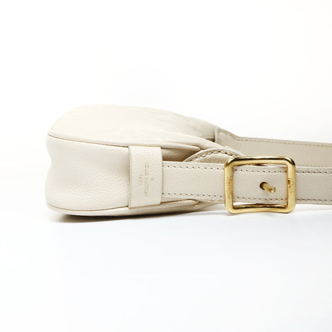 LOUIS VUITTON Off-White Empreinte Mini Moon Leather Shoulder Bag beige WS25196